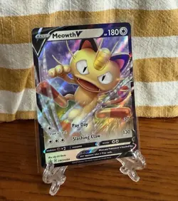 MEOWTH V SWSH004 ~ Pokemon TCG ~ Sword & Shield Holo Black Star Promo - Image 1