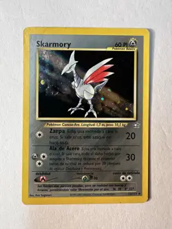 Pokemon Neo Genesis TCG Skarmory #13/111 Holo Rare Card Swirl SPAIN - Image 1