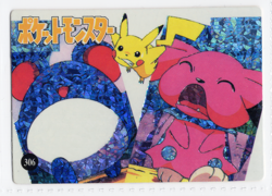 POKEMON POCKET MONSTERS VENDING PRISM STICKER #306 PIKACHU BANDAI CARDDASS - Image 1
