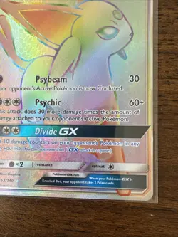 Espeon GX Sun & Moon Base Set 152/149 Pokemon Holo Secret Rare Rainbow - Image 4