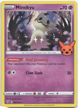 Mimikyu 081/189 Holo Promo Trick or Trade BOOster Pokemon Holo Lightly Played - Image 1