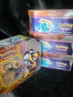 Pokemon Trading Card Game / Paradox Destinies Tin featuring Iron Boulder - Image 1