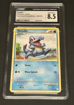 Totodile 86/123 CGC 8.5 HeartGold & SoulSilver Pokemon TCG 2010 Single Card - Image 1