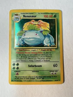 Pokemon TCG Venusaur Holo Rare Card 15/102 Base Set, Unlimited, Vintage - Image 1