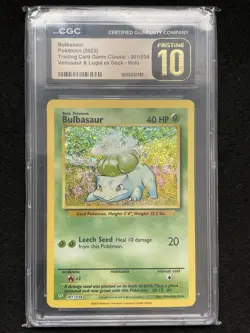 Bulbasaur 001/034 Trading Card Game Classic Holo CGC 10 Pristine - Image 1