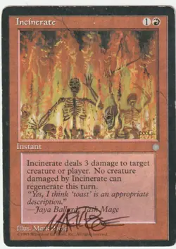 Ice Age MTG Incinerate Signed by Mark Poole - Image 1