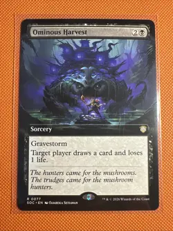 Ominous Harvest Extended Art R 77 - MTG Secrets of Strixhaven - Image 1