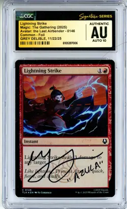 CGC Authentic Auto 10 Grey Delisle Lightning Strike Avatar: The Last Airbender - Image 1