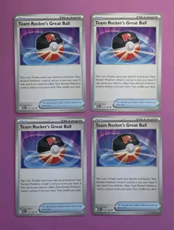 x4 Pokemon Team Rocket's Great Ball 175/182 Destined Rivals Regular TCG Playset - Image 1