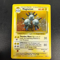 Magneton 9/102 Base Set Holo Unlimited Vintage Pokemon - Image 1