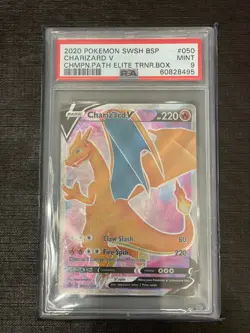 Pokemon Charizard V Champion's Path Elite Trainer Box Promo SWSH050 PSA 9 - Image 1