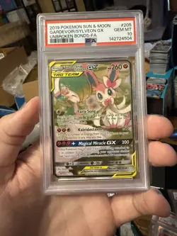 2019 POKEMON SUN & MOON UNBROKEN BONDS FULL ART/GARDEVOIR & SYLVEON GX PSA 10 - Image 1