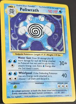 Poliwrath 13/102 Base Set Holo Rare WOTC 1999 Pokemon Card Lightly Played (LP) - Image 3