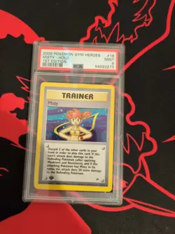Pokemon Misty Gym Heroes 1st Edition Holo Rare #18 PSA 9 Mint W/ Swirl - Image 1
