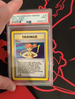 Pokemon Misty Gym Heroes 1st Edition Holo Rare #18 PSA 9 Mint W/ Swirl - Image 2