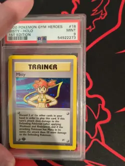 Pokemon Misty Gym Heroes 1st Edition Holo Rare #18 PSA 9 Mint W/ Swirl - Image 3