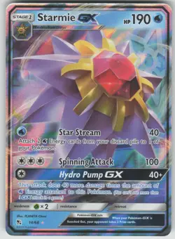 Pokemon TCG Starmie GX Ultra Rare Hidden Fates 14/68 - Image 1