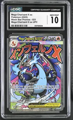 Mega Charizard X ex 2025 Pokemon Black Star Promos CGC 10 #023 - Image 1