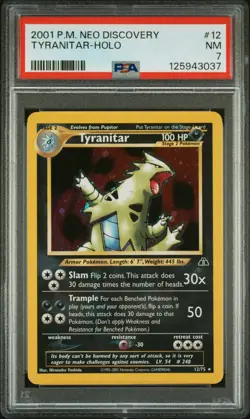 2001 POKEMON NEO DISCOVERY #12 TYRANITAR-HOLO PSA 7 - Image 1