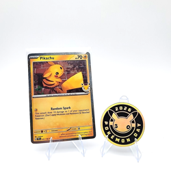 Pikachu TEF 051/162 Pokemon Day 2026 Promo Stamped plus Coin - Image 1