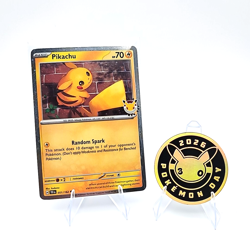 Pikachu TEF 051/162 Pokemon Day 2026 Promo Stamped plus Coin - Image 2
