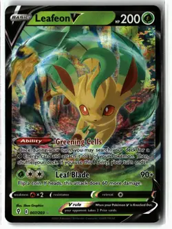 Leafeon V ⭐ 007/203 Holo V Rare Evolving Skies 2021 Pokemon NM - Image 1