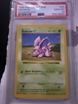 Pokemon TCG Nidoran Shadowless Base Set PSA 10 1999 - Image 1