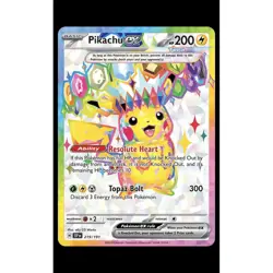 Pokemon Pikachu ex 219/191 Sv08: Surging Sparks Ultra Rare Full Art Holo 200 HP - Image 1