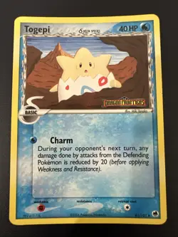 Pokemon TCG Togepi Delta Species Reverse Holo Stamped EX Dragon Frontiers 41/101 - Image 1