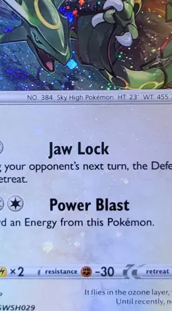 Pokemon Rayquaza Black Star Promo SWSH029 Holo Swirl Holo Bleed CGC 10 Gem Mint - Image 3