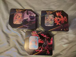Pokemon TCG: Crown Zenith Legendary Bird Tins. Full Set (Galarian Moltres,... - Image 1