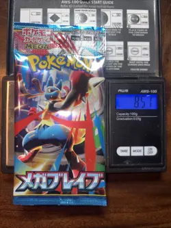 Heavy 8.51g Pokemon Sealed Mega Brave Japanese Booster Pack - Image 1