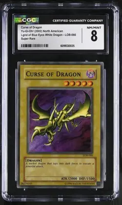 Curse of Dragon *CGC 8* Super Rare *LOB-066* 2002 *Vintage* Yugioh - Image 1