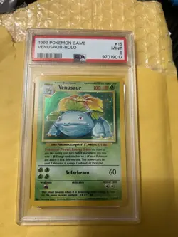 1999 POKEMON BASE SET UNLIMITED #15 VENUSAUR-HOLO PSA 9 - Image 1