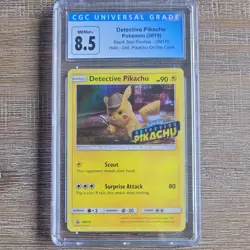 Pokemon Detective Pikachu SM170 Black Star Promo On The Case CGC 8.5 - Image 1