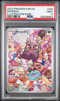 2023 POKEMON PAR EN-PARADOX RIFT ILLUSTRATION RARE #206 MORPEKO PSA 9 - Image 1