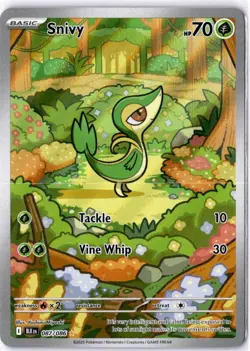 Pokemon TCG Snivy 087/086 Sv: Black Bolt Illustration Rare Full Art Holo - Image 1
