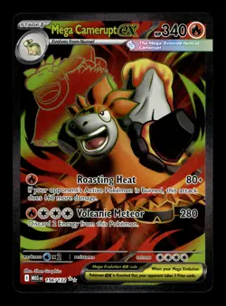 Mega Camerupt ex 156/132 ME01: Mega Evolution Holofoil Ultra Rare Pokemon TCG - Image 1