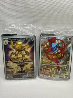 Pokemon Center Stamped Alakazam 009 And Riolu 010 Pokemon Mega Evolutions SEALED - Image 1
