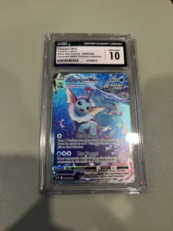 CGC 10 Vaporeon Vmax SWSH182 Black Star Promo Premium Collection Pokemon - Image 1
