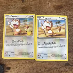 Pokemon TCG Meowth Pokemon Promos 53/83 Holo Common and 114/162 - Image 1