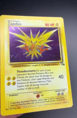 Zapdos 15/62 Fossil Holo 1999 WOTC Vintage Pokemon Card LP - Image 2