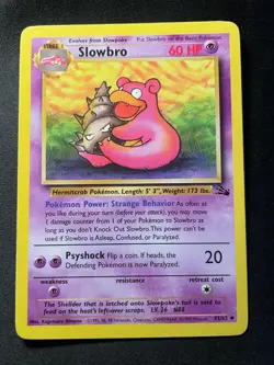 Slowbro 43/62 Uncommon Fossil Pokemon Unlimited LP - Image 1