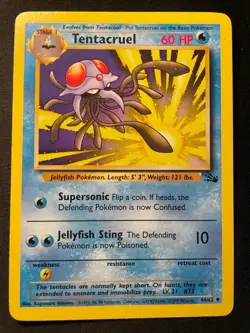 Tentacruel 44/62 Uncommon Fossil Pokemon Unlimited LP - Image 1