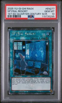 2025 YU-GI-OH! RA04-QUARTER CENTURY STAMPEDE #EN277 SPYRAL RESORT PSA 10 - Image 1