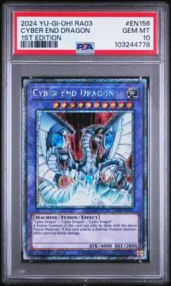 2024 YU-GI-OH! RA03-QUARTER CENTURY BONANZA 1ST ED CYBER END DRAGON PSA 10 - Image 1