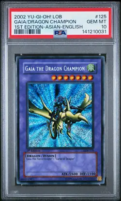 2002 1ST ED-ASIAN-ENGLISH #125 GAIA THE DRAGON CHAMPION PSA 10 - Image 1