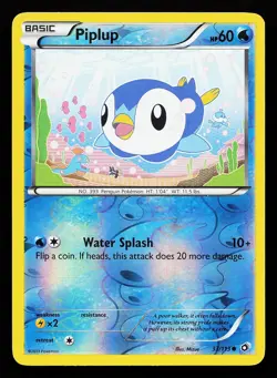 Piplup 33/113 Reverse Holo Common Legendary Treasures Pokemon Card - Image 1
