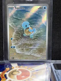 Pokemon TCG Squirtle 170/165 Scarlet & Violet 151 Illustration Rare Holo Card - Image 1