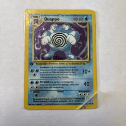 Quappo Poliwrath 1st Edition German Base Set Pokemon Card 13/102 Holo Damaged - Image 1